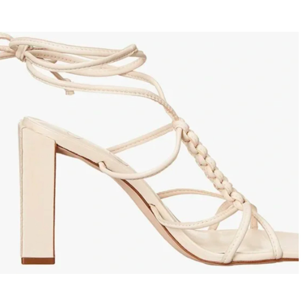 Jessica SIMPSON MAENA LEATHER STRAPPY ANKLE WRAP SANDALS